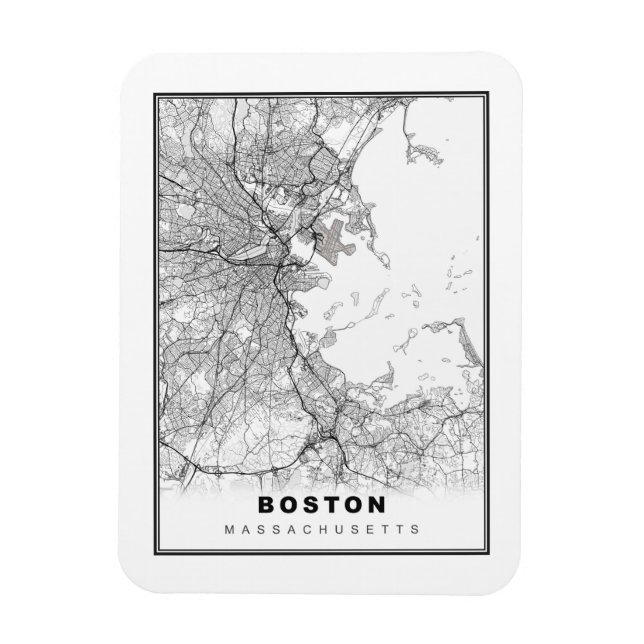 Íman Mapa de Boston (Vertical)