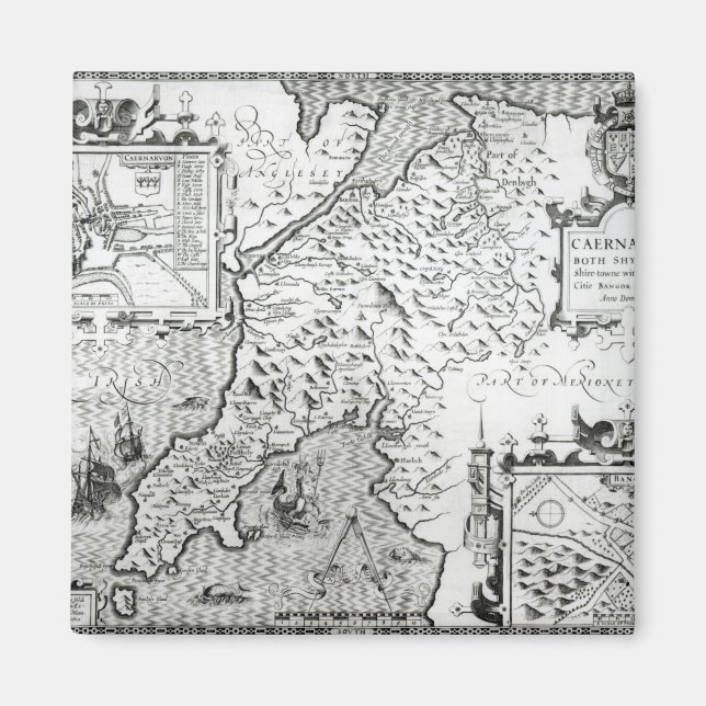 Íman Mapa de Caernarvon, 1616 (Frente)