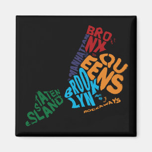 Íman Mapa de Calligram das cidades da Nova Iorque 5