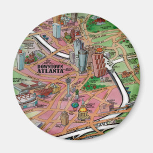 Íman Mapa de Cartoons da Geórgia do centro Atlanta