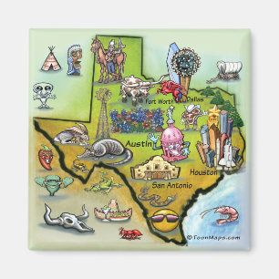 Íman Mapa de Cartoons do Texas