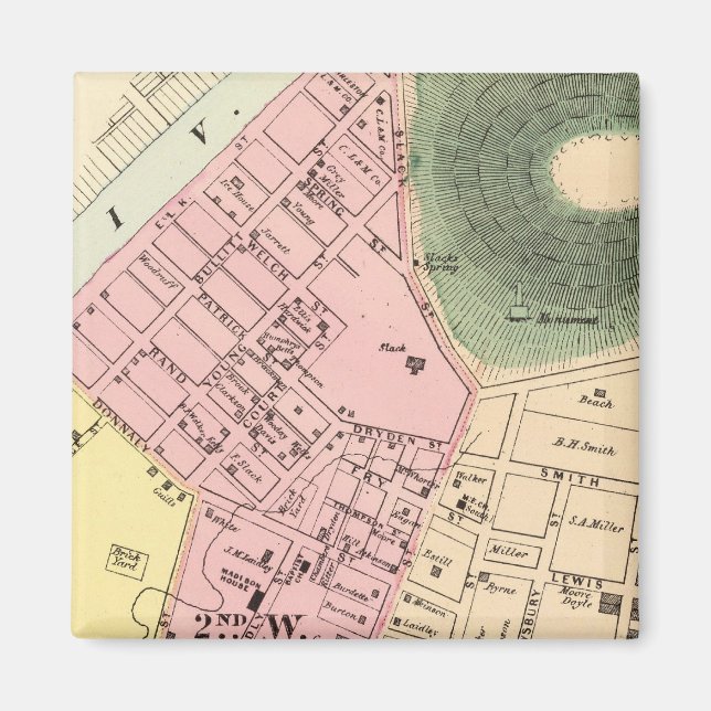 Íman Mapa de Charleston, Virgínia Ocidental (Frente)