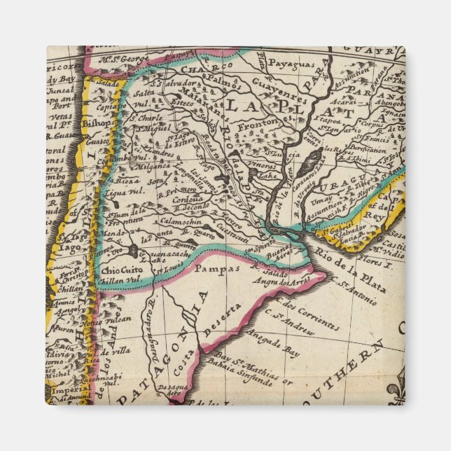 Íman Mapa de Chili, Patagônia, La Plata (Frente)