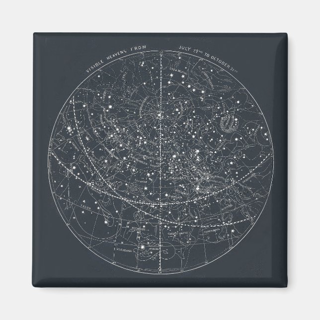 Íman Mapa de Constelação de Vintage (Frente)