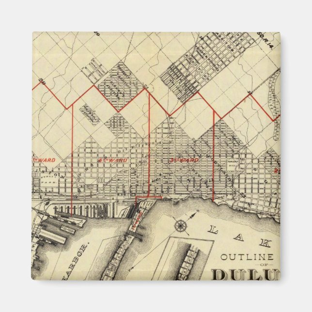 Íman Mapa de Contorno de Duluth e Suburbs (Frente)