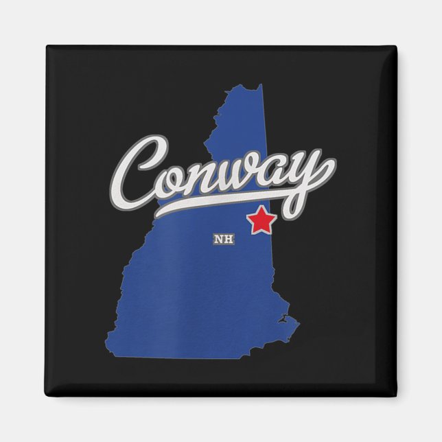 Íman Mapa de Conway New Hampshire Nh (Frente)