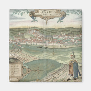 Íman Mapa de Cracow, de "Civitates Orbis Terrarum"