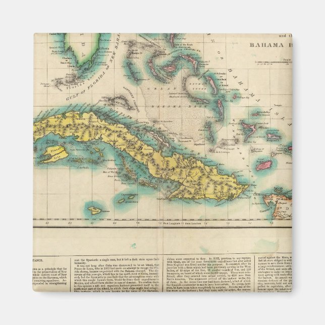 Íman Mapa De Cuba E Das Ilhas Do Bahama (Frente)