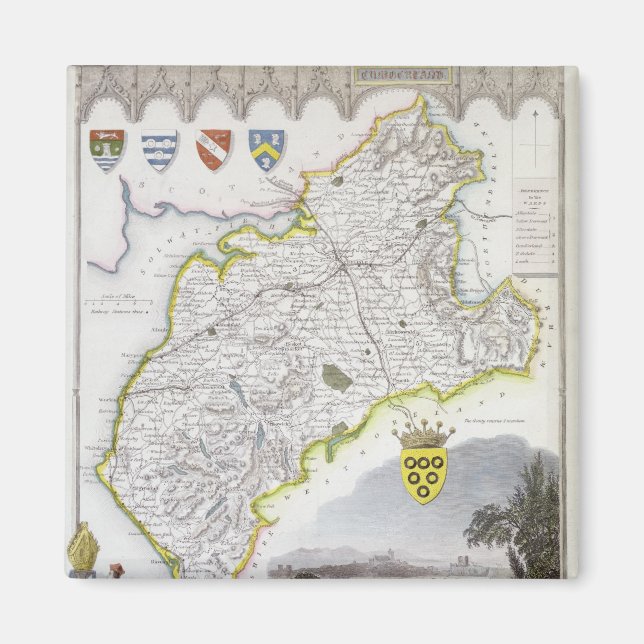 Íman Mapa de Cumberland, do inglês de Moule (Frente)