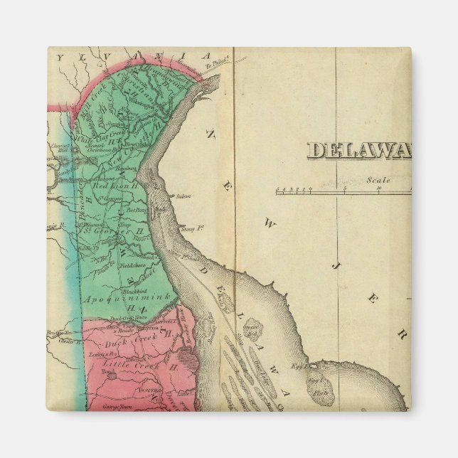 Íman Mapa De Delaware (Frente)