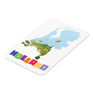 Íman mapa de desenho animado da Holanda