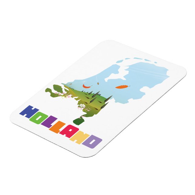 Íman mapa de desenho animado da Holanda (Left Side)