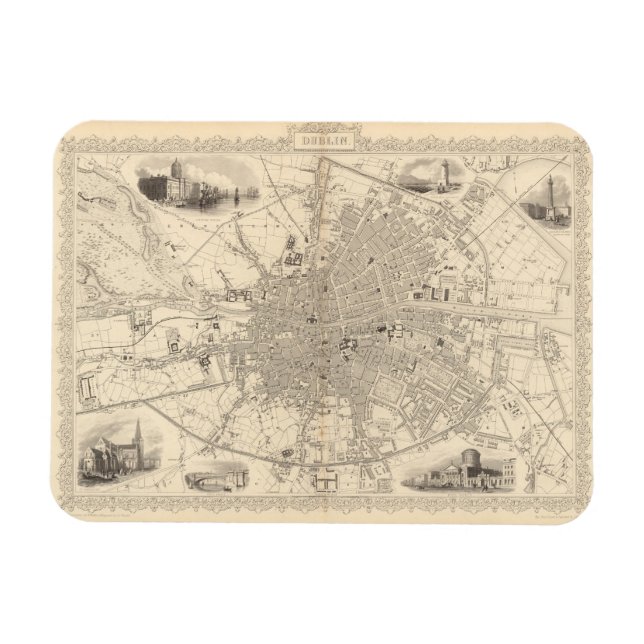 Íman Mapa de Dublin, Irlanda (Horizontal)