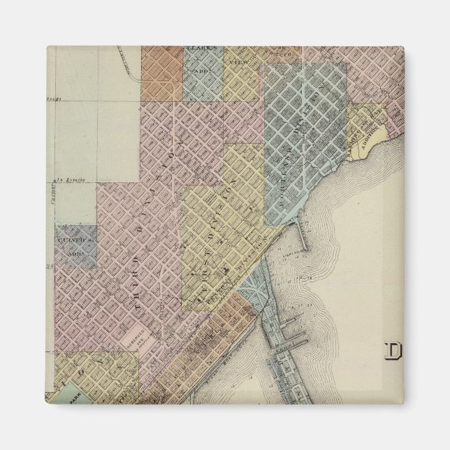 Íman Mapa de Duluth, Ruas. Condado de Louis, Minnesota (Frente)