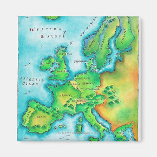 Íman Mapa de Europa ocidental