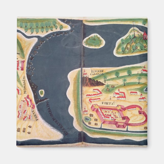 Íman Mapa de exploração português de Mombassa (Frente)