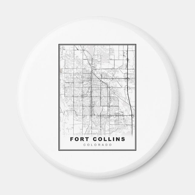 Íman Mapa de Fort Collins (Frente)