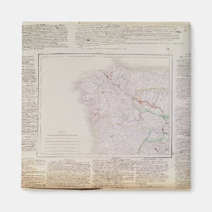 Íman Mapa de Galiza com a rota do exército francês