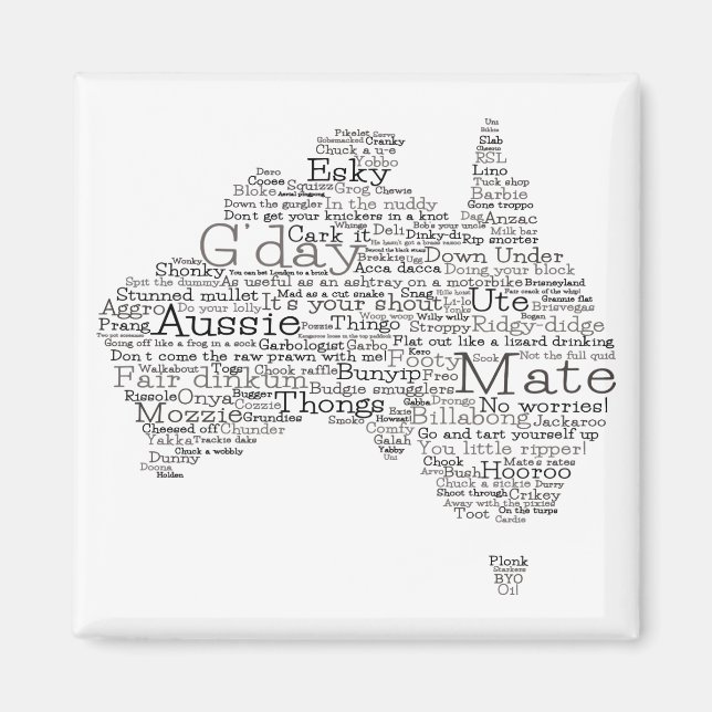 Íman Mapa de gírias Aussie Edição Especial do Bushfire (Frente)