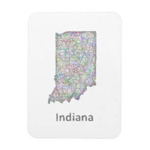 Íman mapa de Indiana