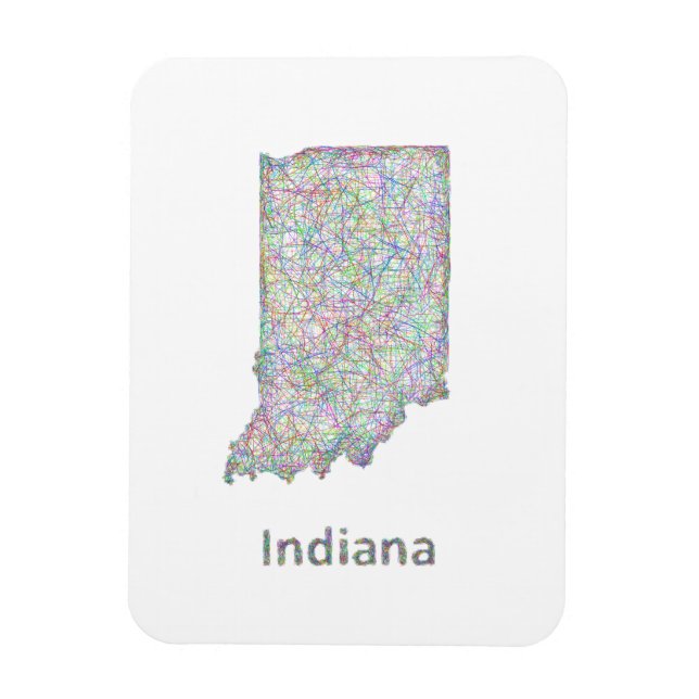 Íman mapa de Indiana (Vertical)