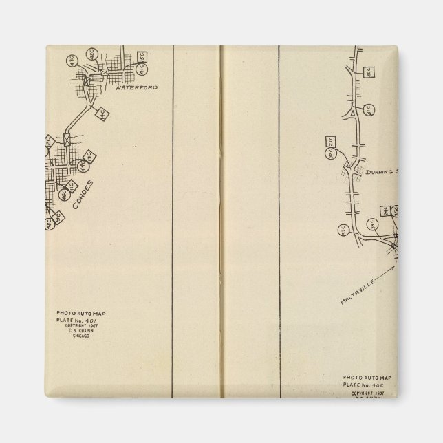 Íman Mapa de índice Albany, Primaveras Saratoga (Frente)