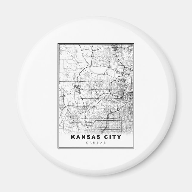 Íman Mapa de Kansas City (Frente)
