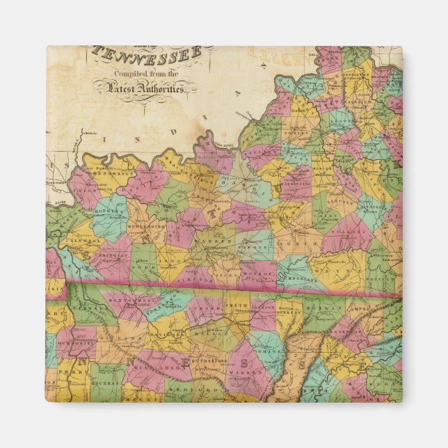 Íman Mapa de Kentucky e Tennessee (Frente)