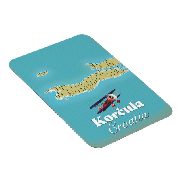 Íman Mapa de Korčula na Croácia (Lado Direito)