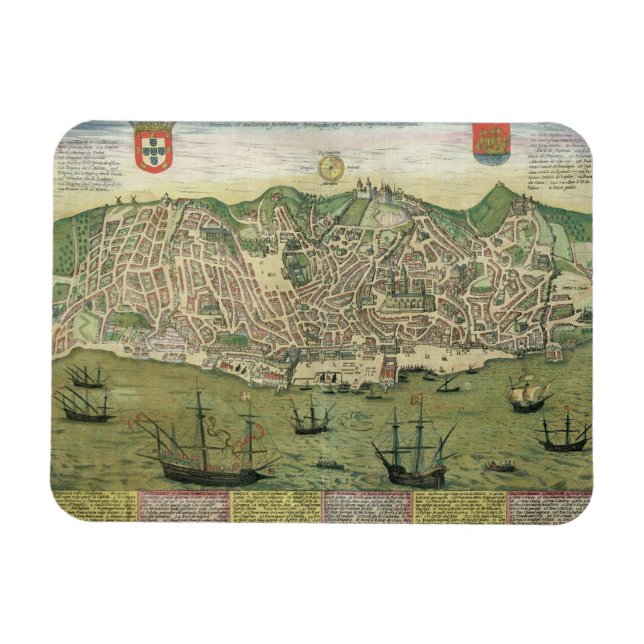 Íman Mapa de Lisboa, de Civitates Orbis Terrarum, por (Horizontal)