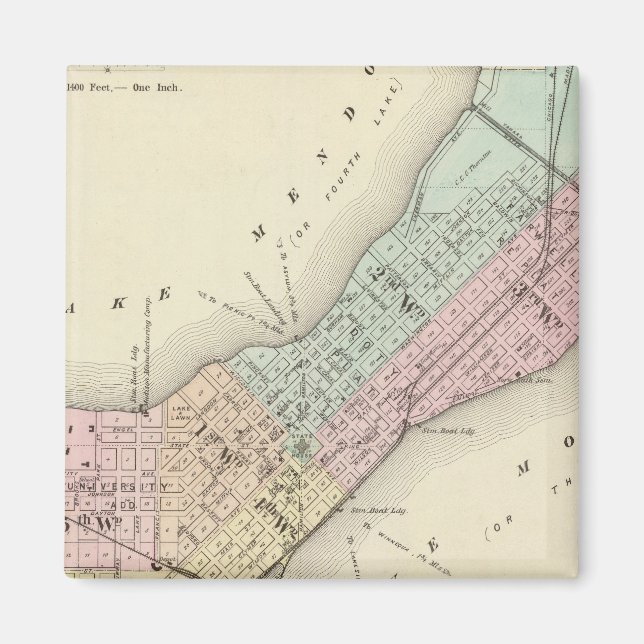 Íman Mapa de Madison, Wisconsin (Frente)