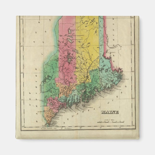 Íman Mapa De Maine (Frente)