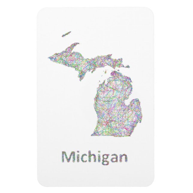 Íman mapa de Michigan (Vertical)
