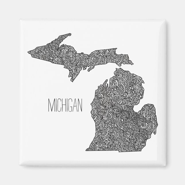 Íman Mapa de Michigan (Frente)