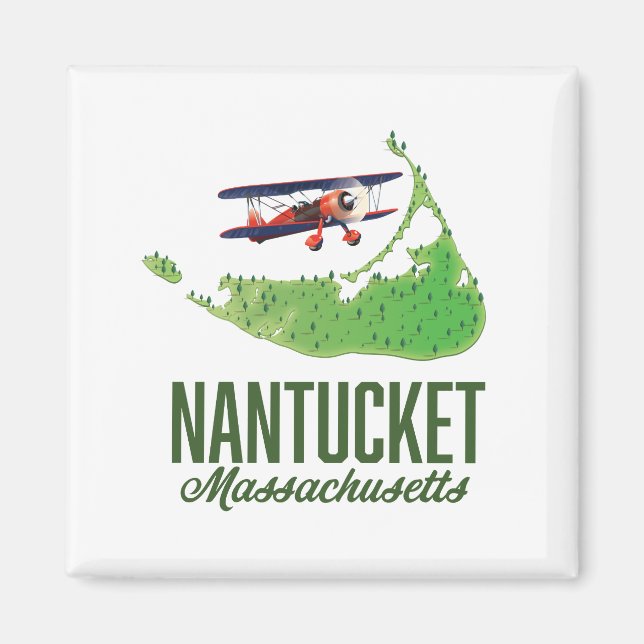 Íman Mapa de Nantucket Massachusetts (Frente)