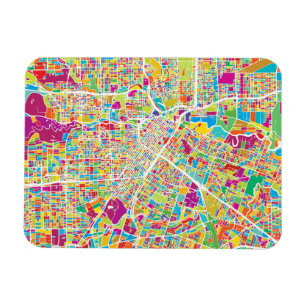 Íman Mapa de néon de Houston, Texas  