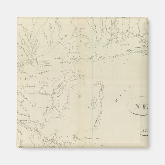 Íman Mapa de Nova Orleans (Frente)