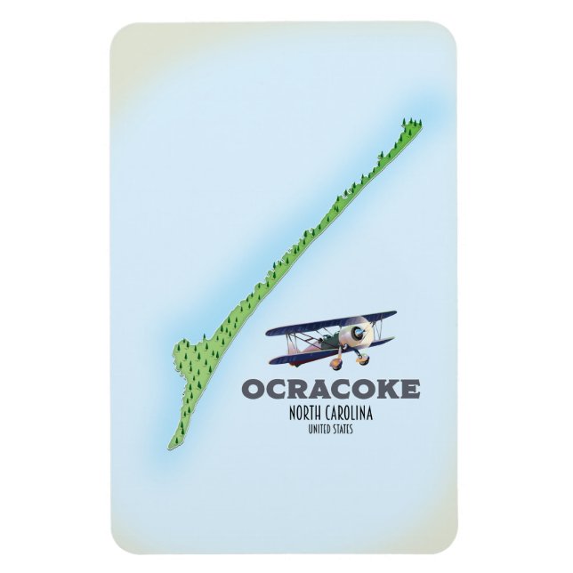 Íman Mapa de Ocracoke Carolina do Norte EUA (Vertical)