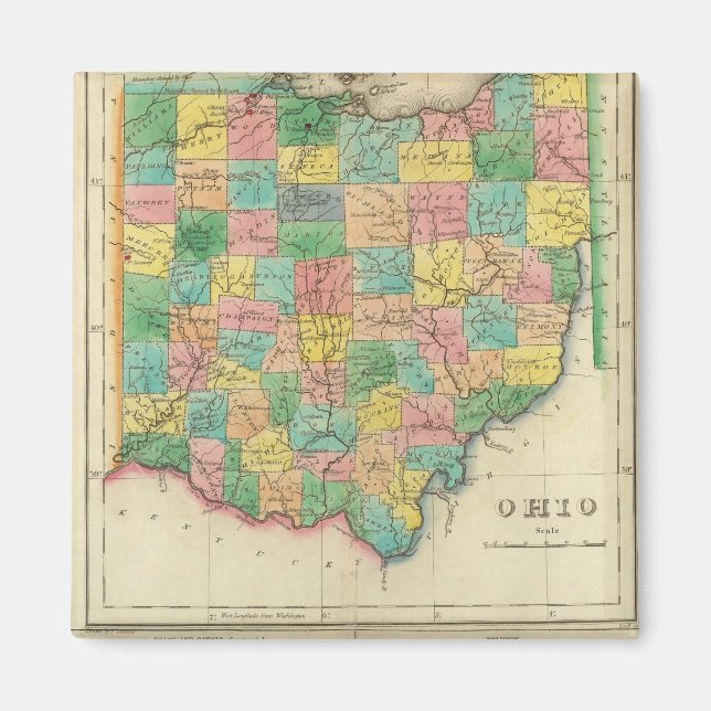 Íman Mapa De Ohio (Frente)