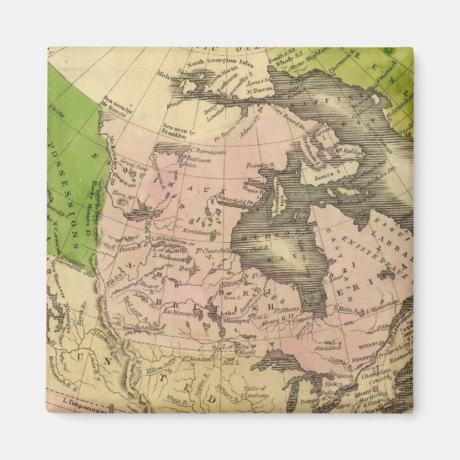 Íman Mapa de Olney para a América do Norte (Frente)