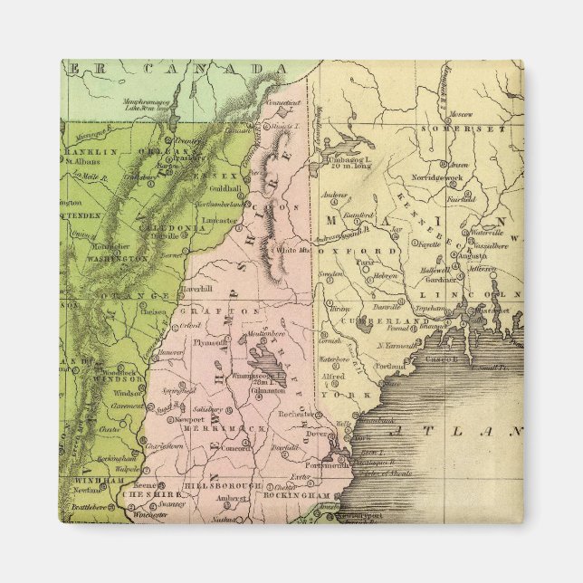Íman Mapa de Olney para os Estados do Leste (Frente)