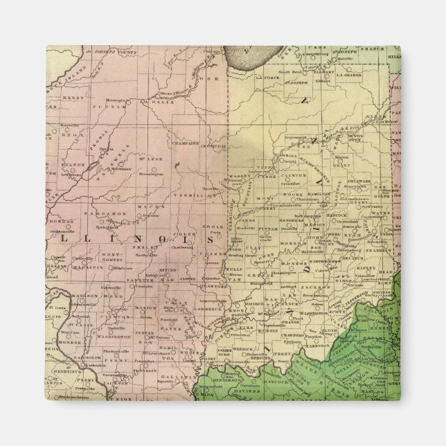 Íman Mapa de Olney para os Estados Ocidentais (Frente)