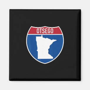 Íman Mapa de Otsego Minnesota Sinal de Estrada Intermun