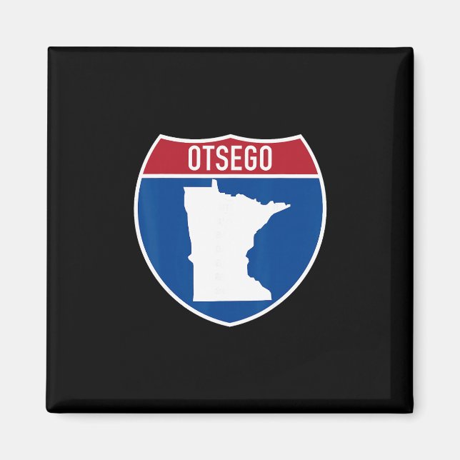 Íman Mapa de Otsego Minnesota Sinal de Estrada Intermun (Frente)