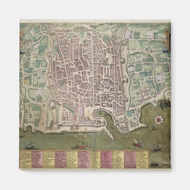 Íman Mapa de Palermo, de Civitates Orbis Terrarum, por (Frente)
