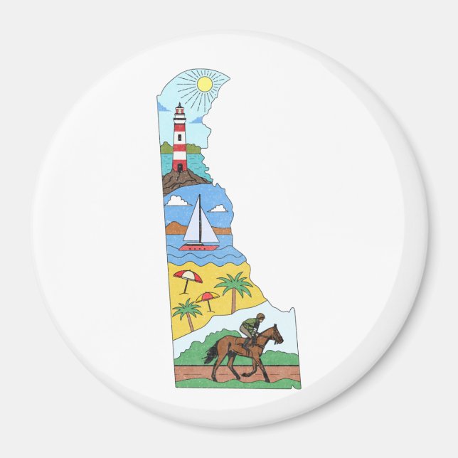 Íman Mapa De Parques Nacionais De Praia Do Mar De Delaw (Frente)