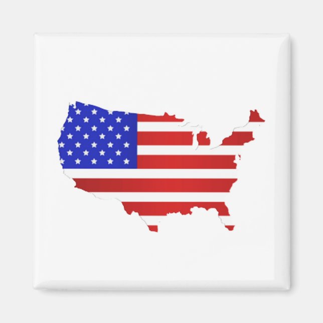 Íman Mapa de pavilhão americano dos Estados Unidos da A (Frente)