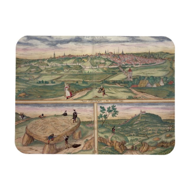Íman Mapa de Poitiers, de Civitates Orbis Terrarum b (Horizontal)