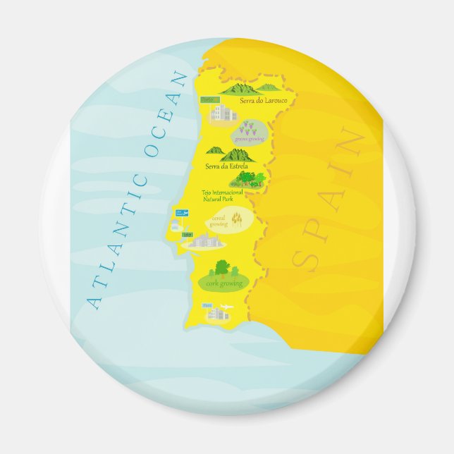 Íman Mapa de Portugal (Frente)