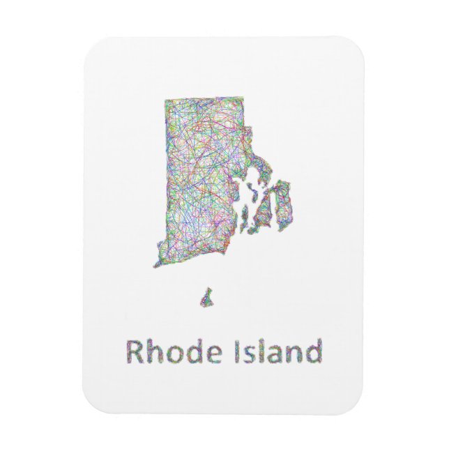 Íman Mapa de Rhode Island (Vertical)